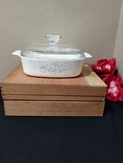 Vintage Corning Ware Country Cornflower Blue Ribbon A-1-B w. Lid 1 Liter