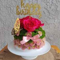 Happy Birthday Flower Cake 