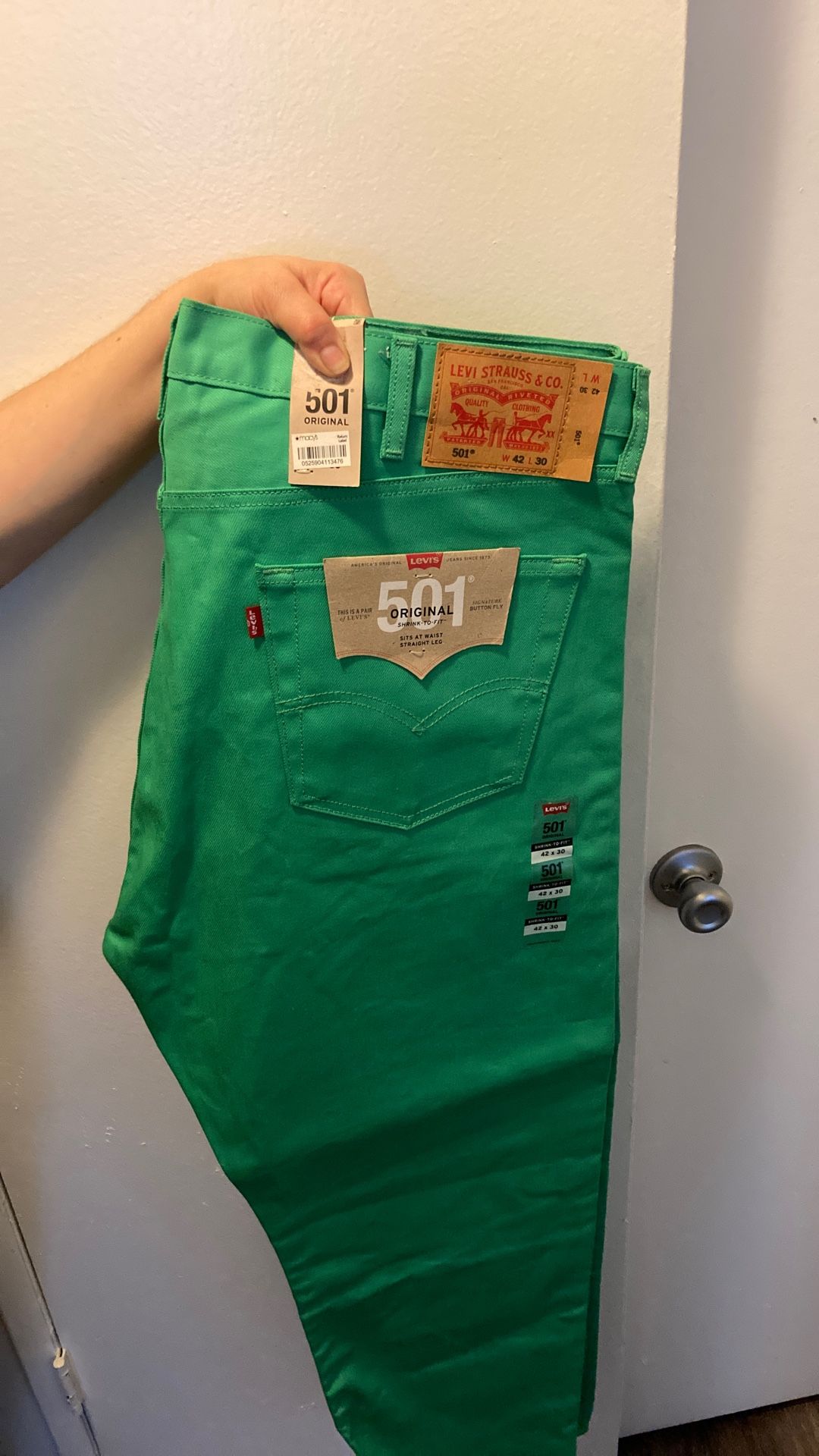 New Green 501 Levi’s 42x30