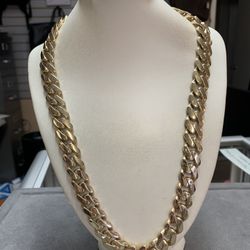 14K Yellow Gold Hollow Cuban Link Chain (24”) 65 Grams 