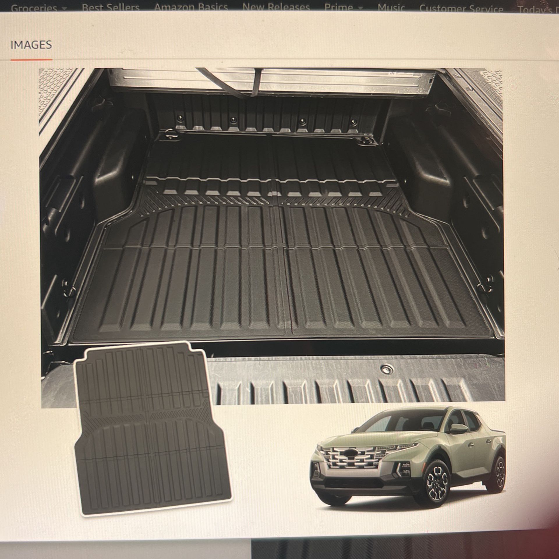 NEW BED LINER. 4.3FT Bed TPE Material All Weather Truck Bed Mat. For Hyundai Santa Cruz 2022-2024.  
