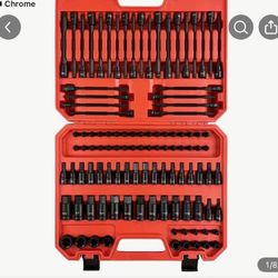 107pcs Bit Socket Set, 1/4", 3/8 & 1/2" Drive Bit Socket Set,