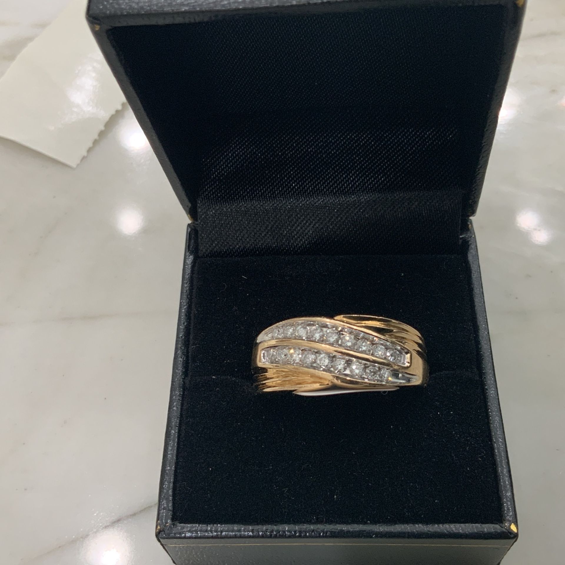 Wedding Band 14kt Yellow Gold With All Genuine Diamonds Free Sizing Same Day Lay Aways Available 