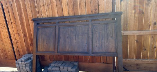 King size sleigh bed, headboard, and frame