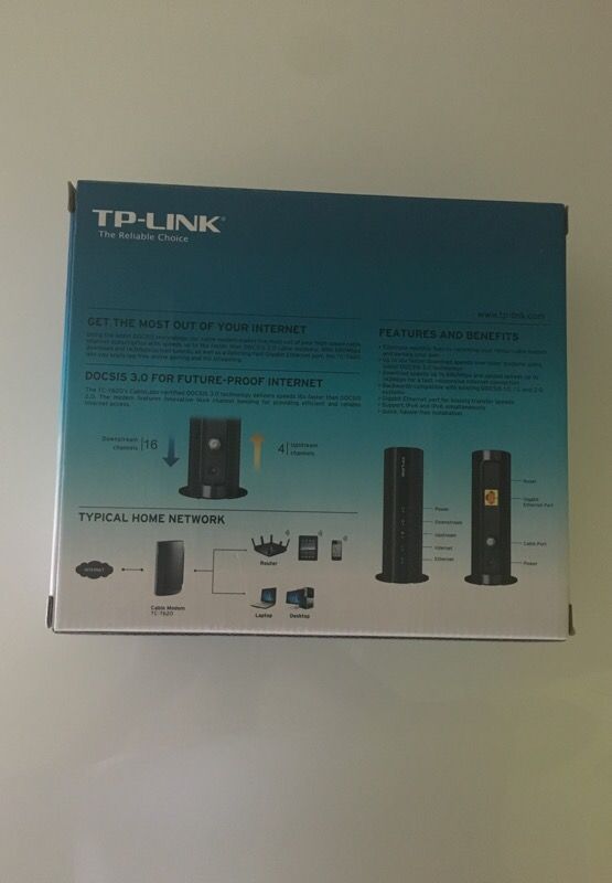 New TP-Link TC-7620 DOCSIS 3.0 High Speed Cable Modem
