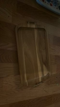 A wooden platter