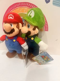 SUPER MARIO PLUSHIES - MARIO AND LUIGI! BRAND NEW WITH TAGS