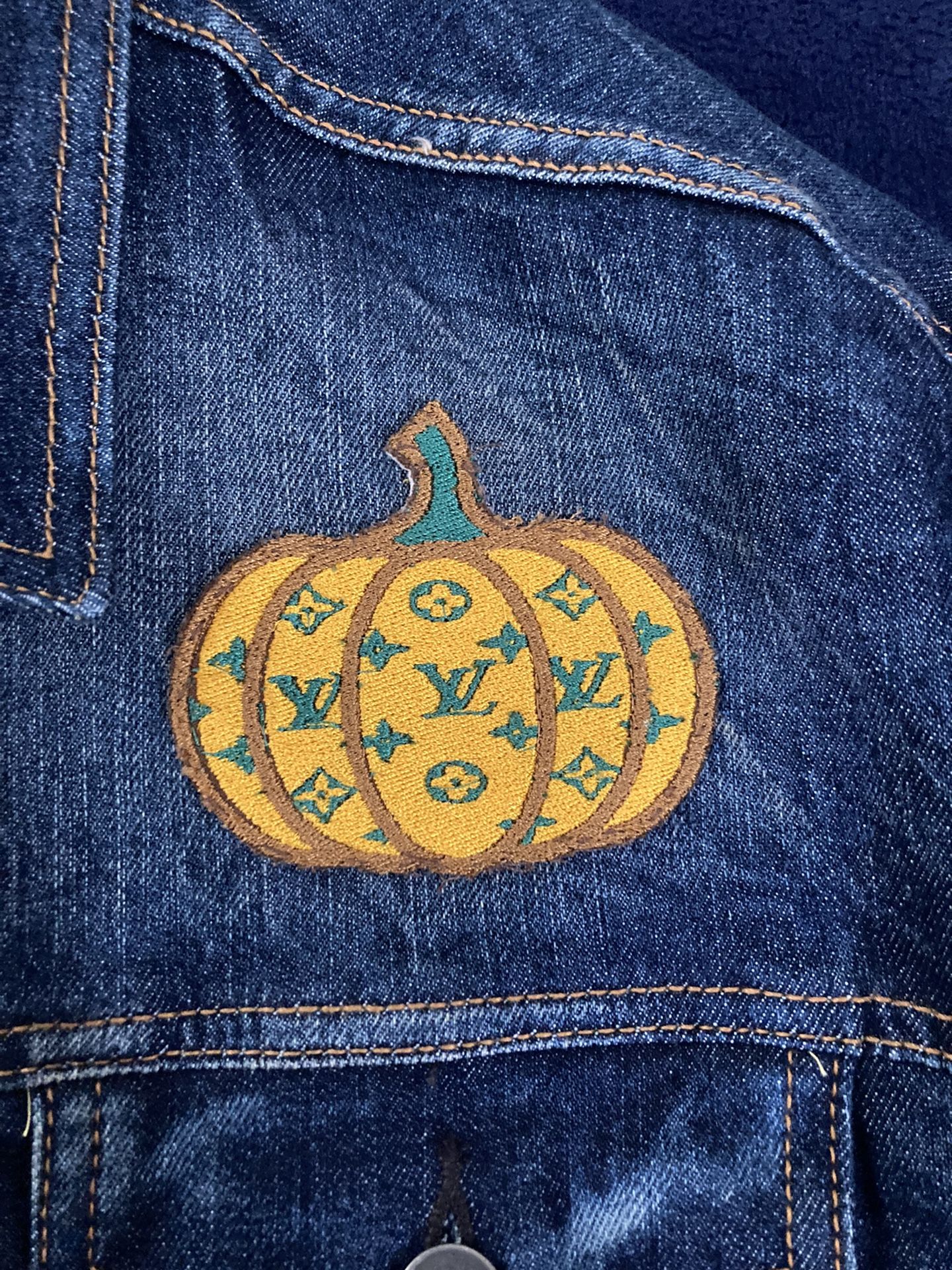 Custom Louis Vuitton Pumpkin Denim Jacket