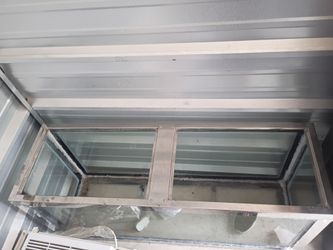 1960s stainless steel framed fish tank