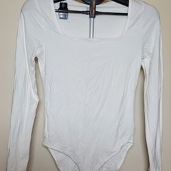 GAP White Long Sleeve Bodysuit - Size S (0475)