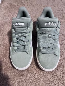 Sage green adidas grand court