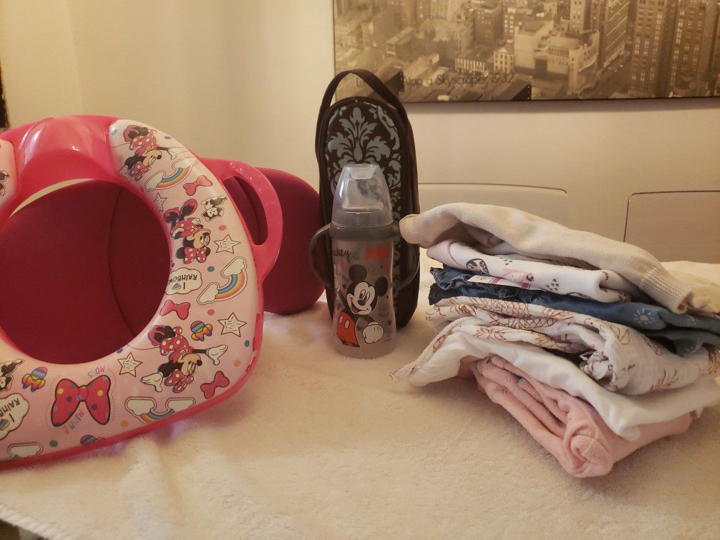 Baby Girl  👶  Clothes, Sippy  Cap,  Bundle  Bottle, Baby Neck Car Sit Pillow 