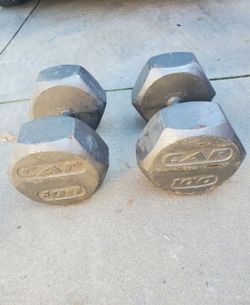 Pair of 100 lbs Metal Dumbells