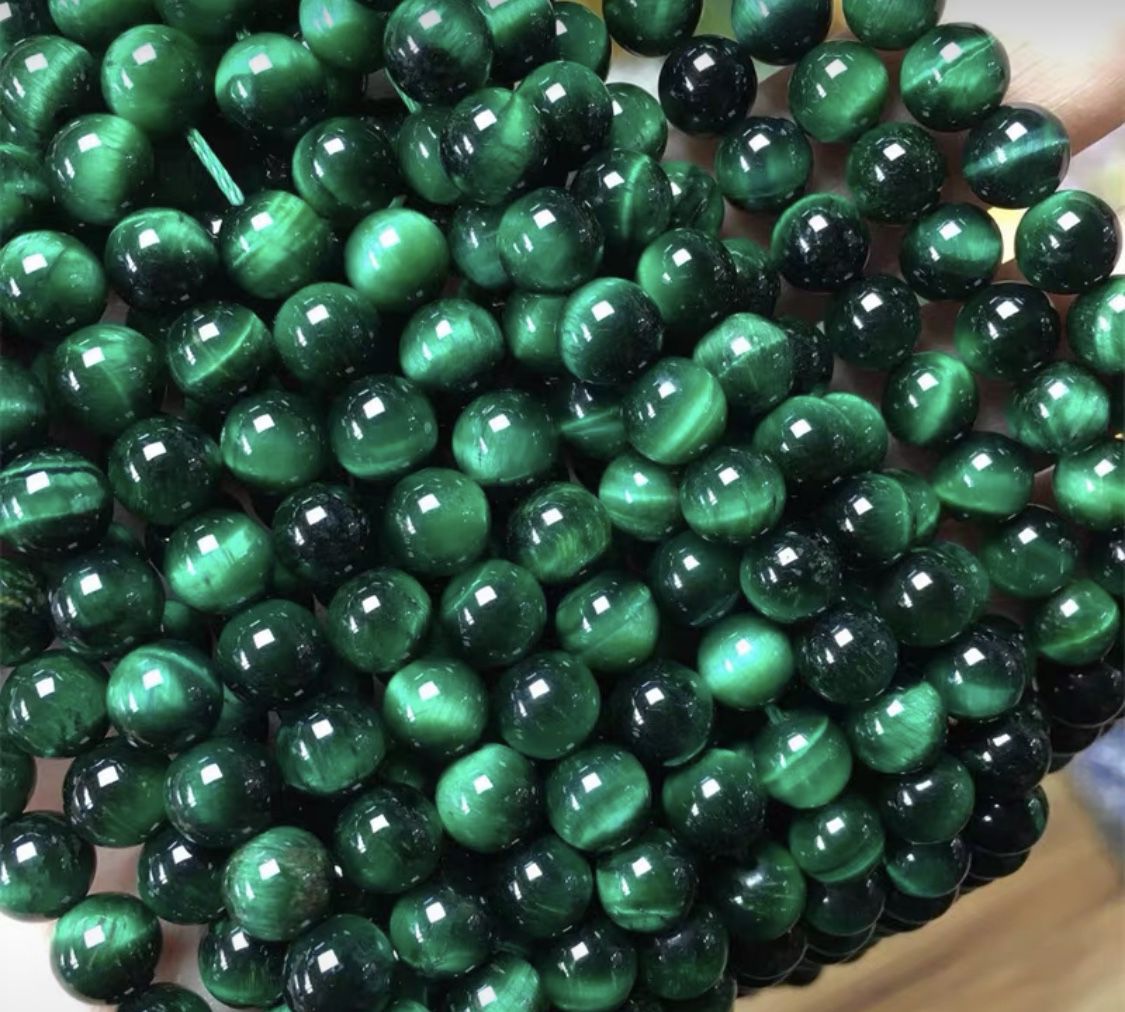 Tiger Eye Green 10mm 7A Loose Beads (1 strand 15”-16”)
