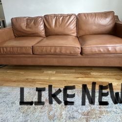 80” Vegan Leather Sofa