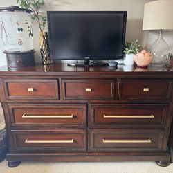 Long Wood Dark Brown 65” Dresser