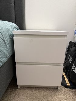 IKEA STORKLINTA Nightstand – White – 2 Drawers