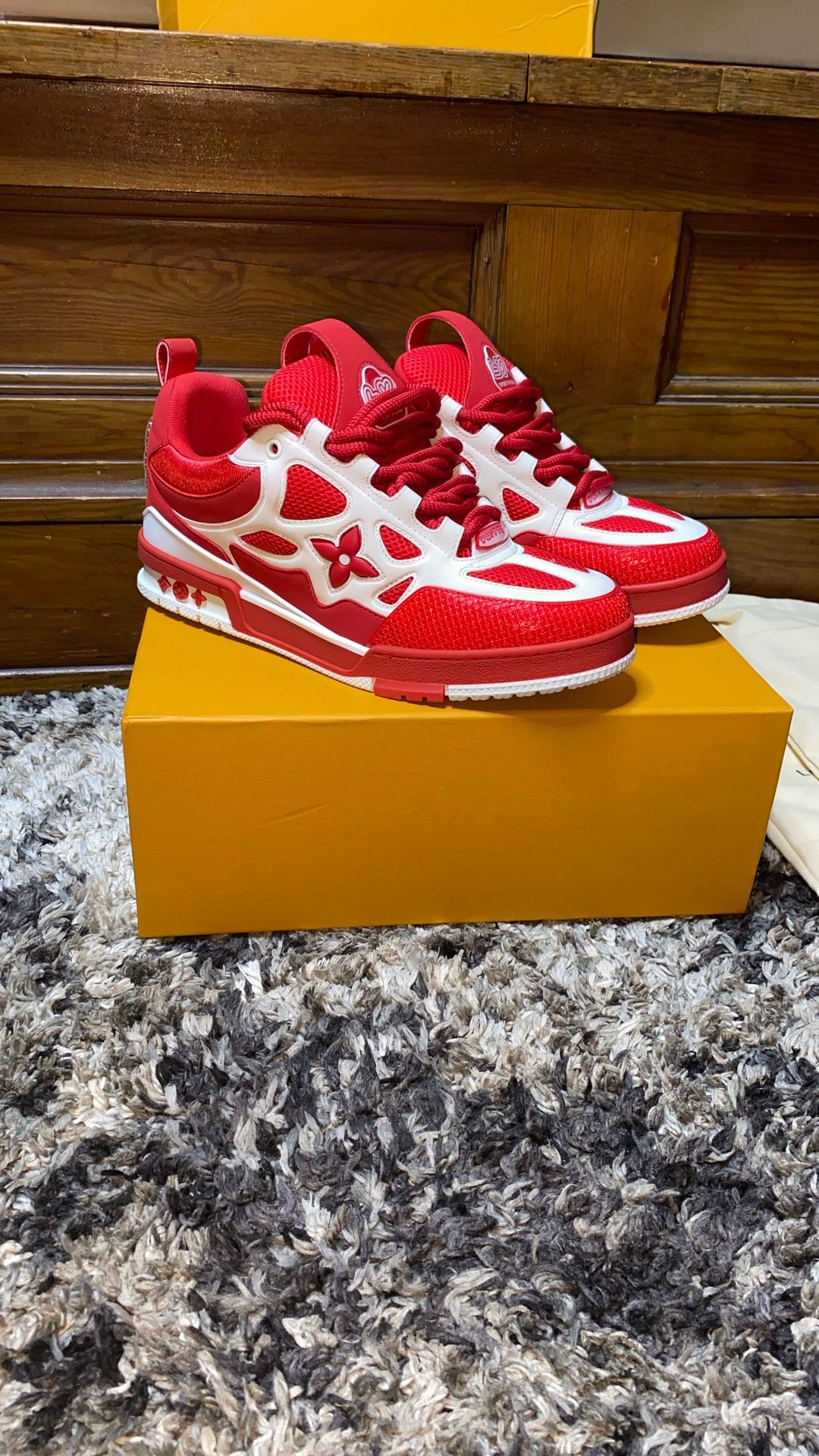 Authentic Red LV Skates 400