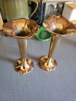 Fluted Brass Candle Sticks