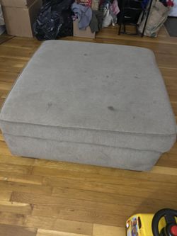 Large Ottoman With Wood Table Top