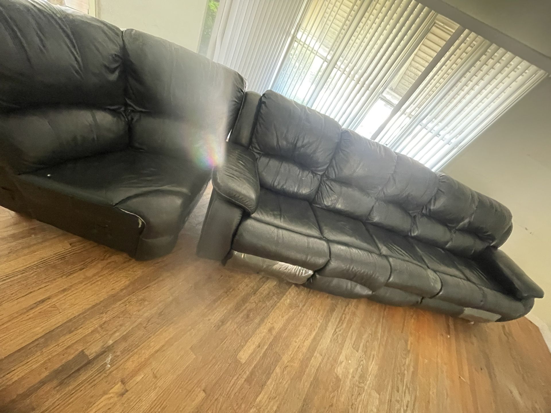 Black leather couch