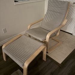 IKEA Poang Armchair and Ottoman 