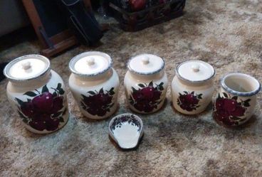 Apple Stoneware canisters