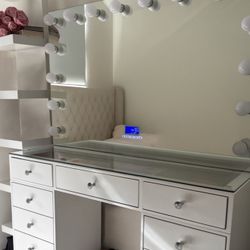 Makeup Vanity And IKEA Shelf 