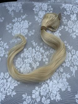 Human Hair Blonde Clip On Extensions 24”