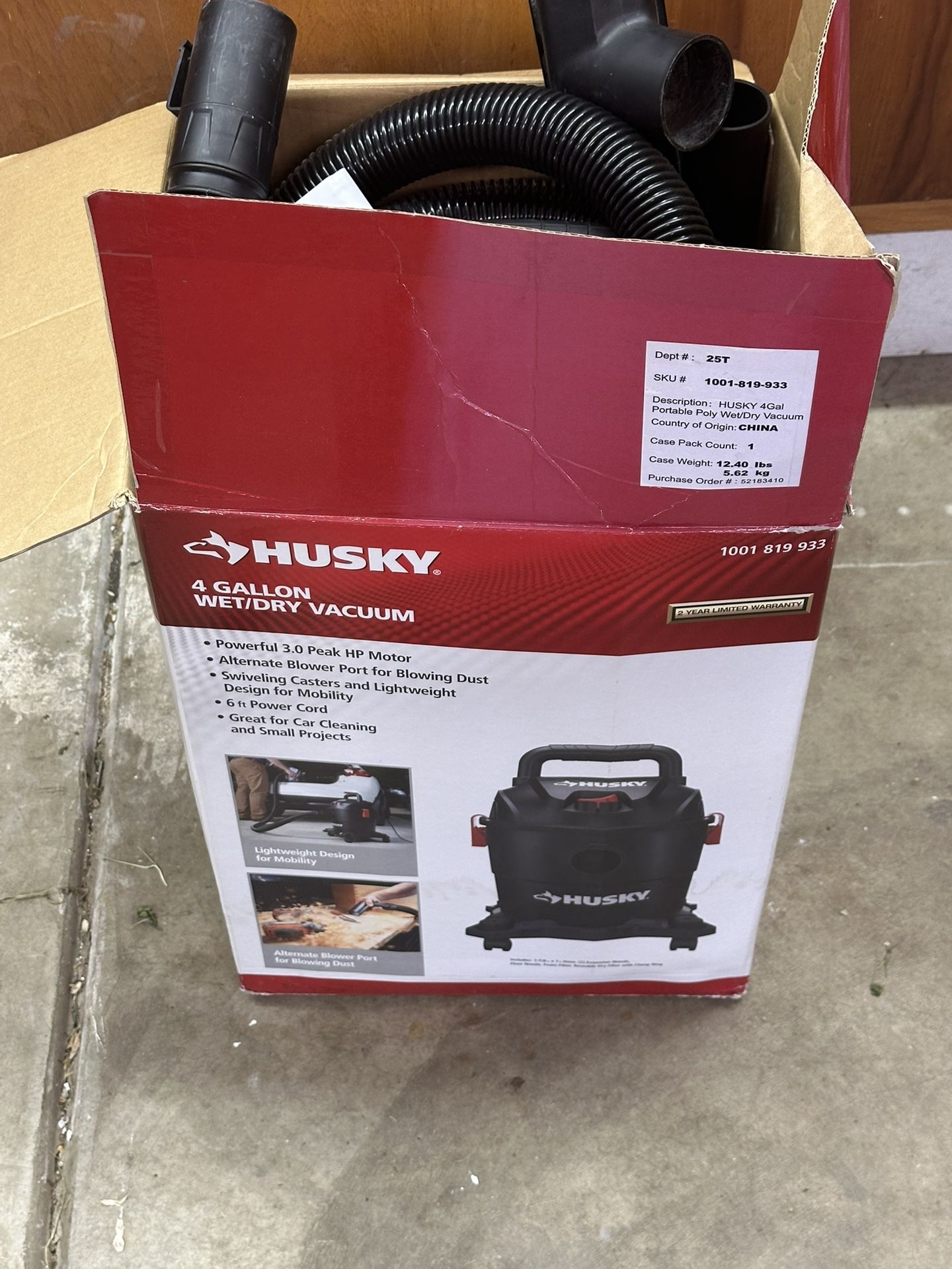Husky 4 Gallon 3 HP Wet/Dry Vacuum