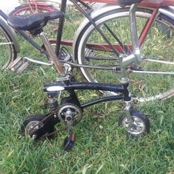 Vtg Black Just Go RUNT Mini Stunt Clown Bike Circus Pocket Bicycle