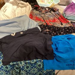 Two Bins Of Women’s Clothing Large & Medium 