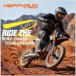 HAPPYRUN G300 SE Electric Dirt Bike for Adults, 4500W Peak 48V 26AH, 36MPH 45-Mile Off-Road Ebike with 19" Tires for Snow, Mountain & Trail Riding