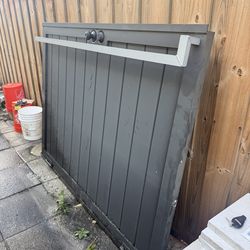 Two metal welded outdoor doors gates