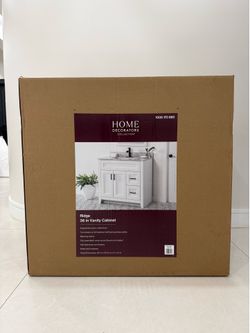Home Decorators Collection Ridge 36” Bathroom Vanity Cabinet – White – New