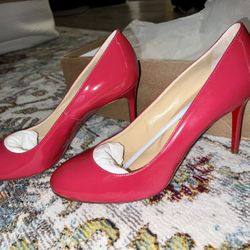 Fuschia/Berry Christian Louboutin Pumppie 85mm Leather Heels - Size 40