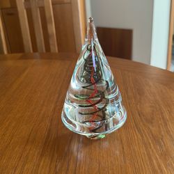 Murano Italy Paperweight Christmas Tree