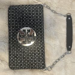 Black/silver Woven Cute Flap Over Bag