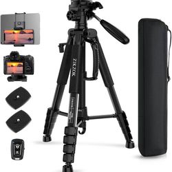 new 75" Camera Tripod, Tripod for iPhone ipad, Aluminum Professional Heavy Duty Camera Tripod Stand with Wireless Remote/Carry Bag Compatible with DSL