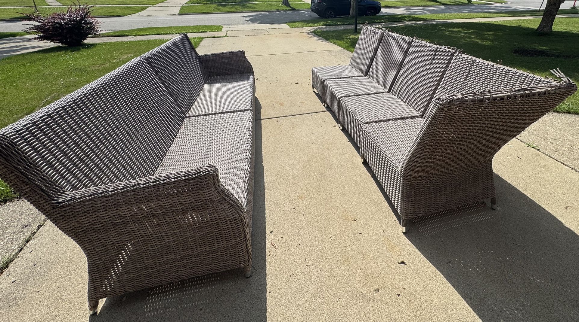 8 Seat Patio Rattan Wicker Couch And Chairs