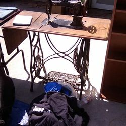 Antique Kenwood sewing machine with cast iron stand