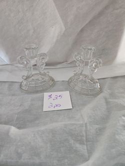 Crystal Antique Candle Holders 