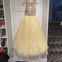 Yellow Floor Length Gown Dress