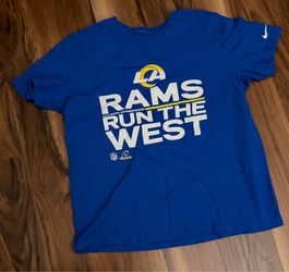 NFL Los Angeles Rams Division Champions Men's Large Nike Royal T-shirt  "RUN THE WEST"