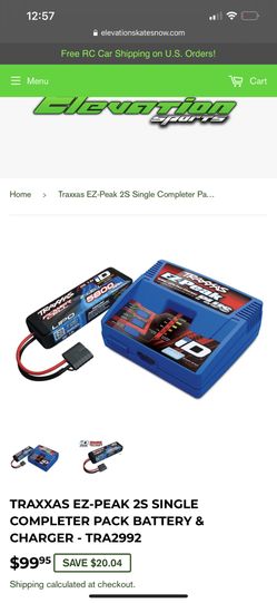 tracxas ez peak plus & 2 cell lipo battery 
