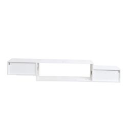 65.35in Wall Mounted Floating TV Stand with 20 Color LEDs and Charging Station