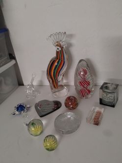 Paperweights glass figurine decor mostly $5 each