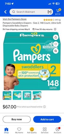 Pampers Swaddlers Title: NEW & SEALED! Pampers Swaddlers Size 2 - 148 Count