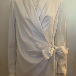Randi Barry Blazer Women Summer Color White 100% Cotton Size S NEW
