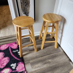 2 Wood Bar Stool 